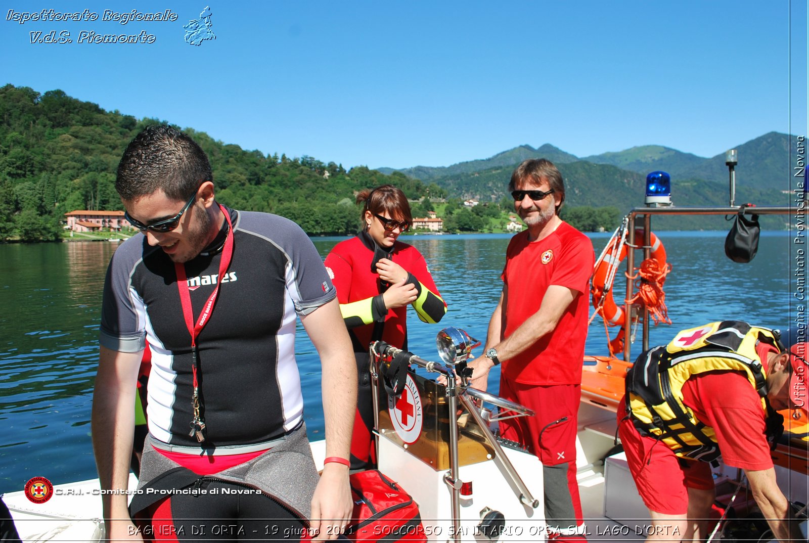 BAGNERA DI ORTA - 19 giugno 2011 - SERVIZIO DI SOCCORSO SANITARIO OPSA CRI SUL LAGO DORTA -  Croce Rossa Italiana - Ispettorato Regionale Volontari del Soccorso Piemonte