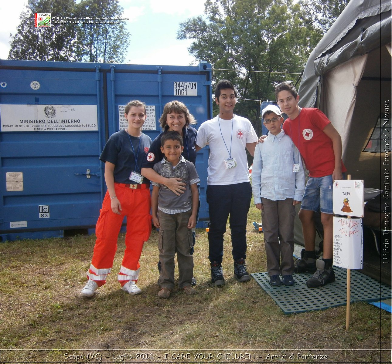 Scopa (VC) - Luglio 2011 - I CARE YOUR CHILDREN - Arrivi & Partenze -  Croce Rossa Italiana - Ufficio Immagine Comitato Provinciale Novara