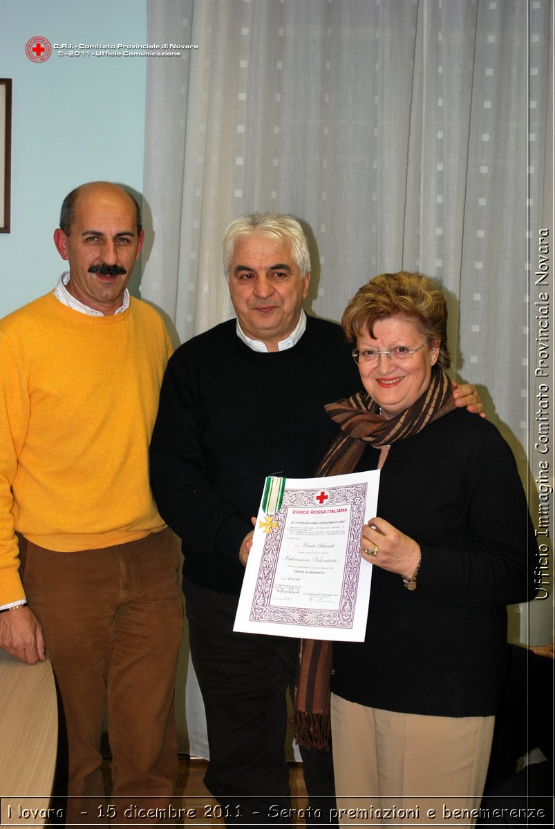 Novara  - 15 dicembre 2011 - Serata premiazioni e benemerenze  - Croce Rossa Italiana -  Ufficio Immagine Comitato Provinciale Novara