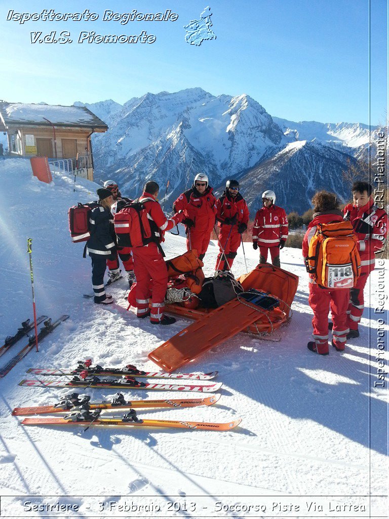 Sestriere - 3 Febbraio 2013 - Soccorso Piste Via Lattea - Croce Rossa Italiana - Ispettorato Regionale Volontari del Piemonte