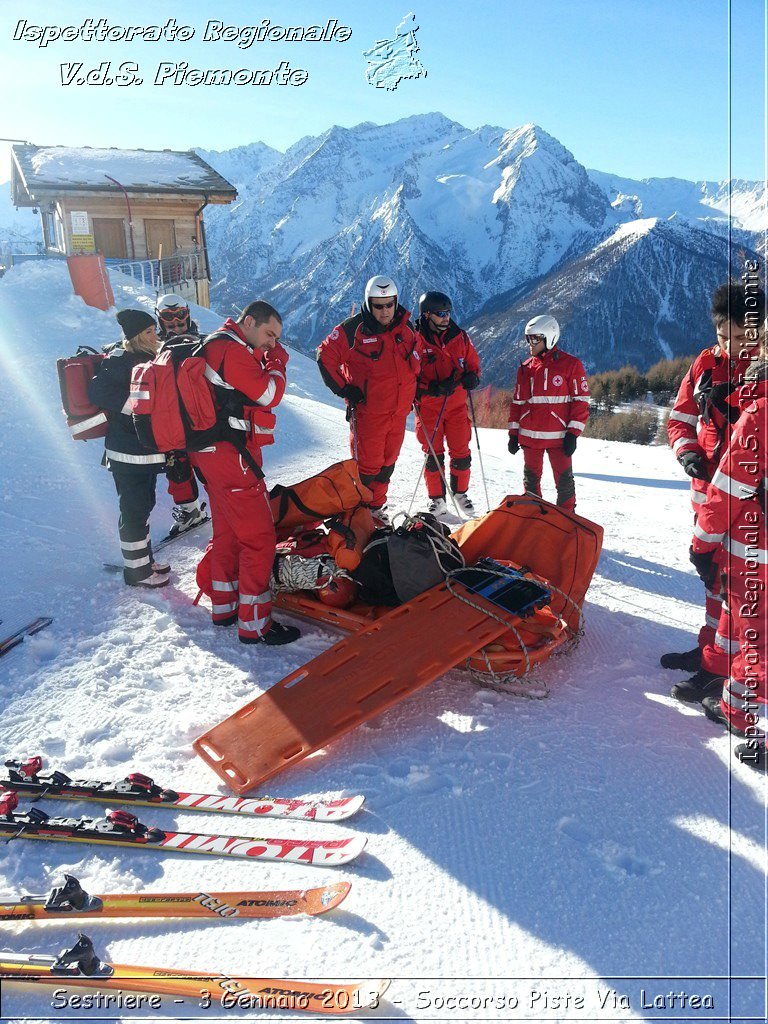 Sestriere - 3 Gennaio 2013 - Soccorso Piste Via Lattea - Croce Rossa Italiana - Ispettorato Regionale Volontari del Piemonte