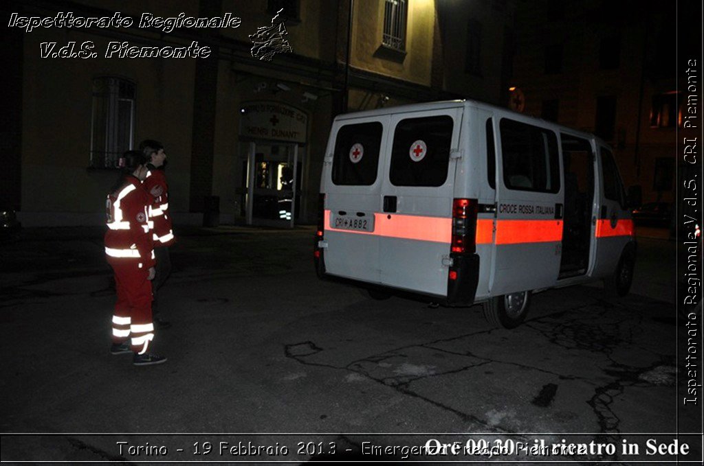 Torino - 19 Febbraio 2013 - Emergenza Freddo Piemonte - Croce Rossa Italiana - Ispettorato Regionale Volontari del Piemonte