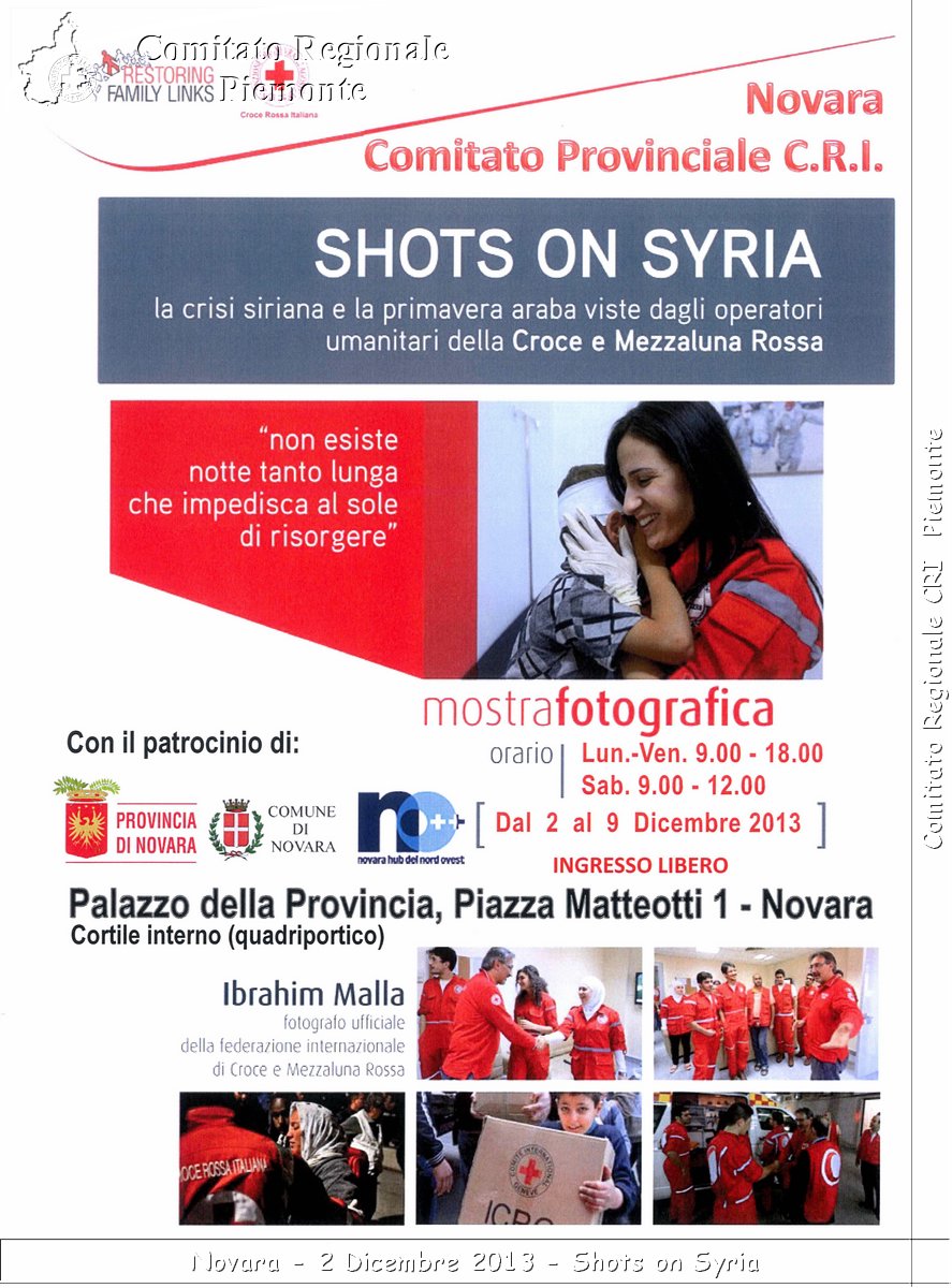 Novara - 2 Dicembre 2013 - Shots on Syria - Comitato Regionale del Piemonte