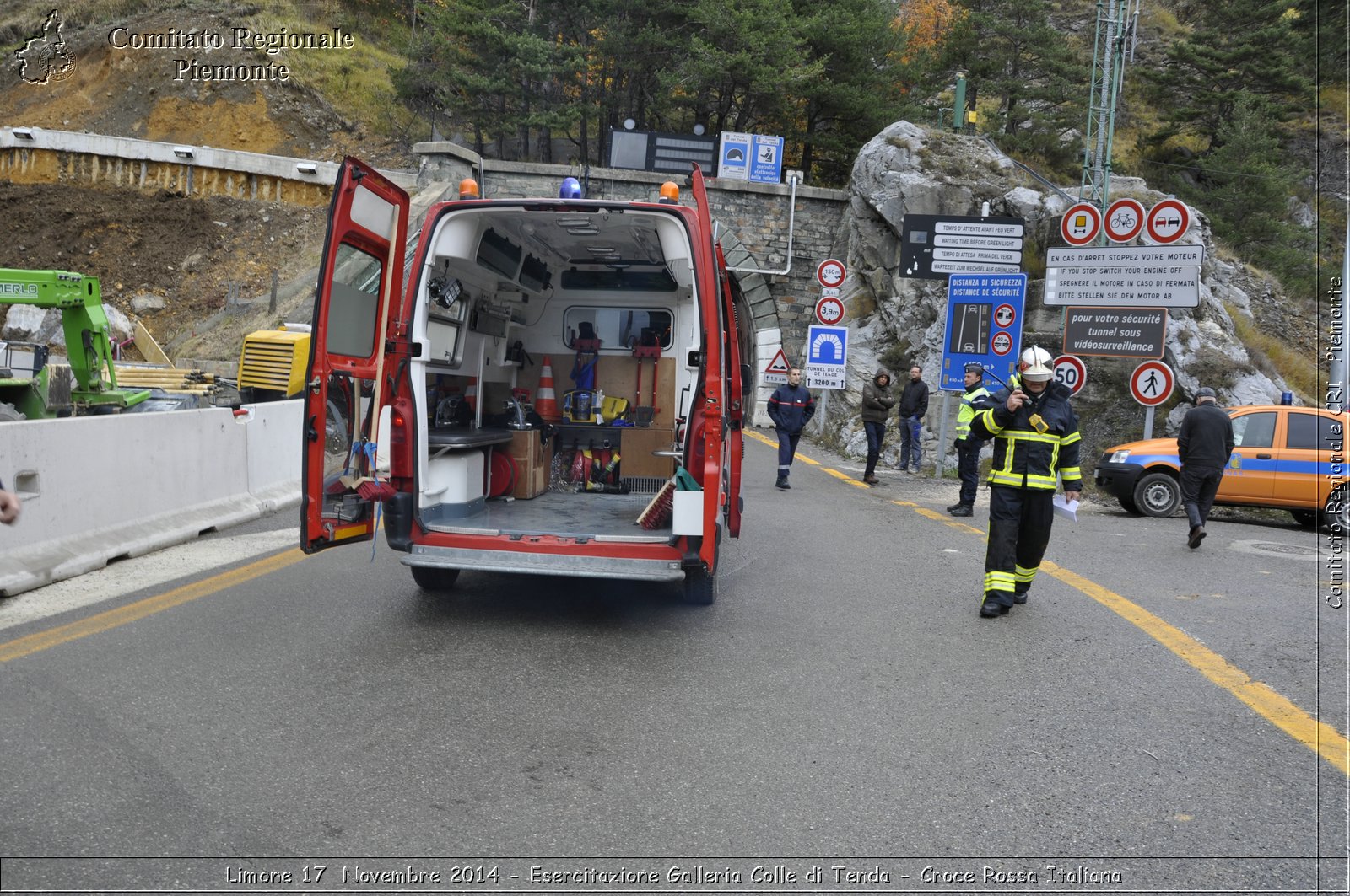 Limone 17 Novembre 2014 - Esercitazione Galleria Colle di Tenda - Croce Rossa Italiana- Comitato Regionale del Piemonte