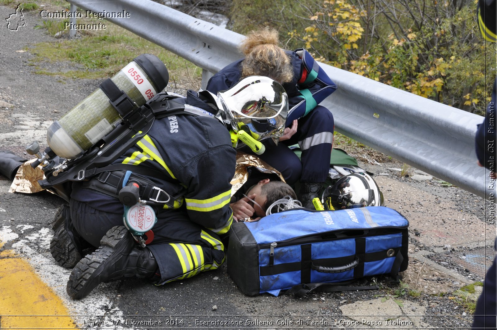 Limone 17 Novembre 2014 - Esercitazione Galleria Colle di Tenda - Croce Rossa Italiana- Comitato Regionale del Piemonte