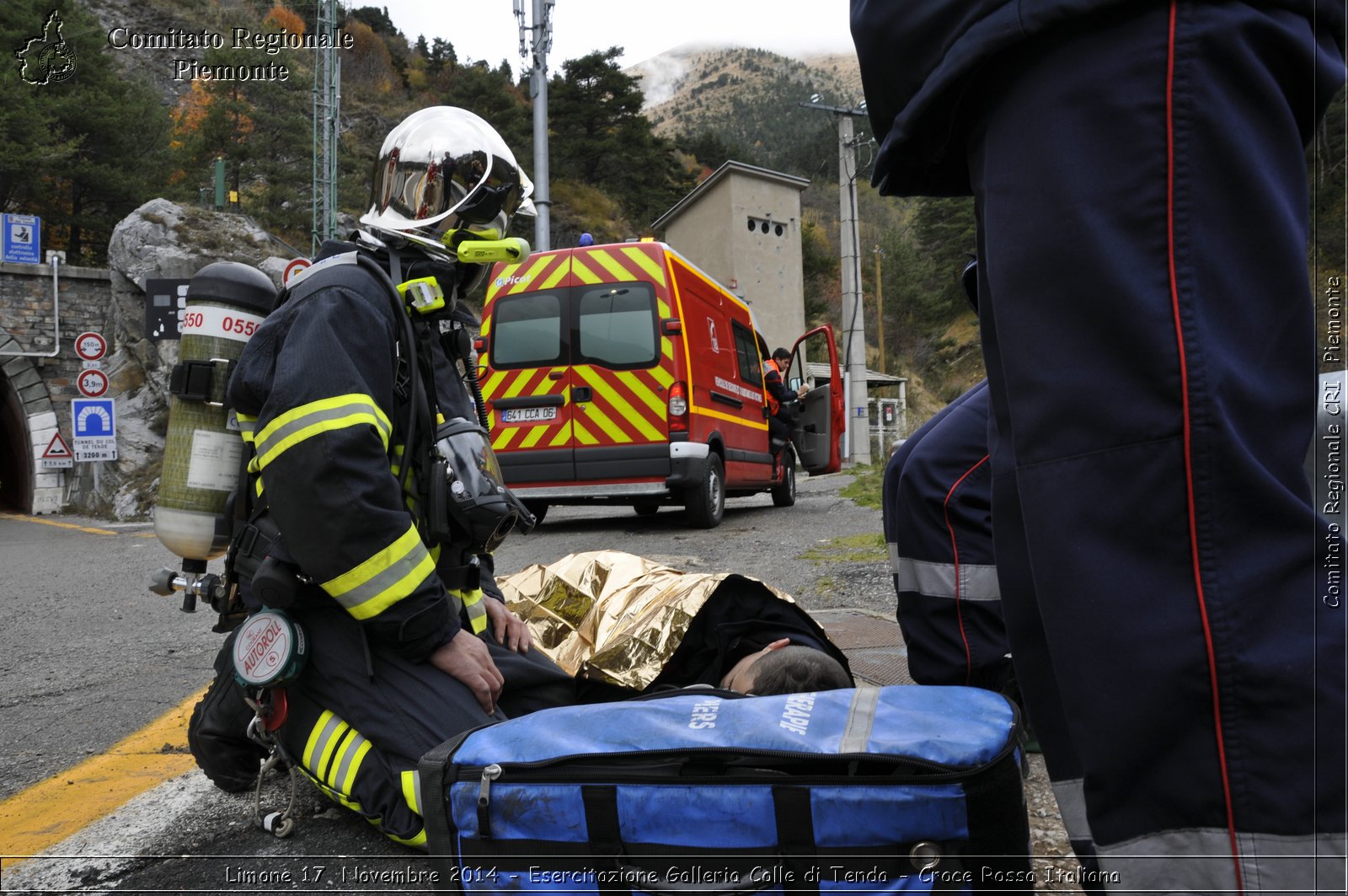 Limone 17 Novembre 2014 - Esercitazione Galleria Colle di Tenda - Croce Rossa Italiana- Comitato Regionale del Piemonte