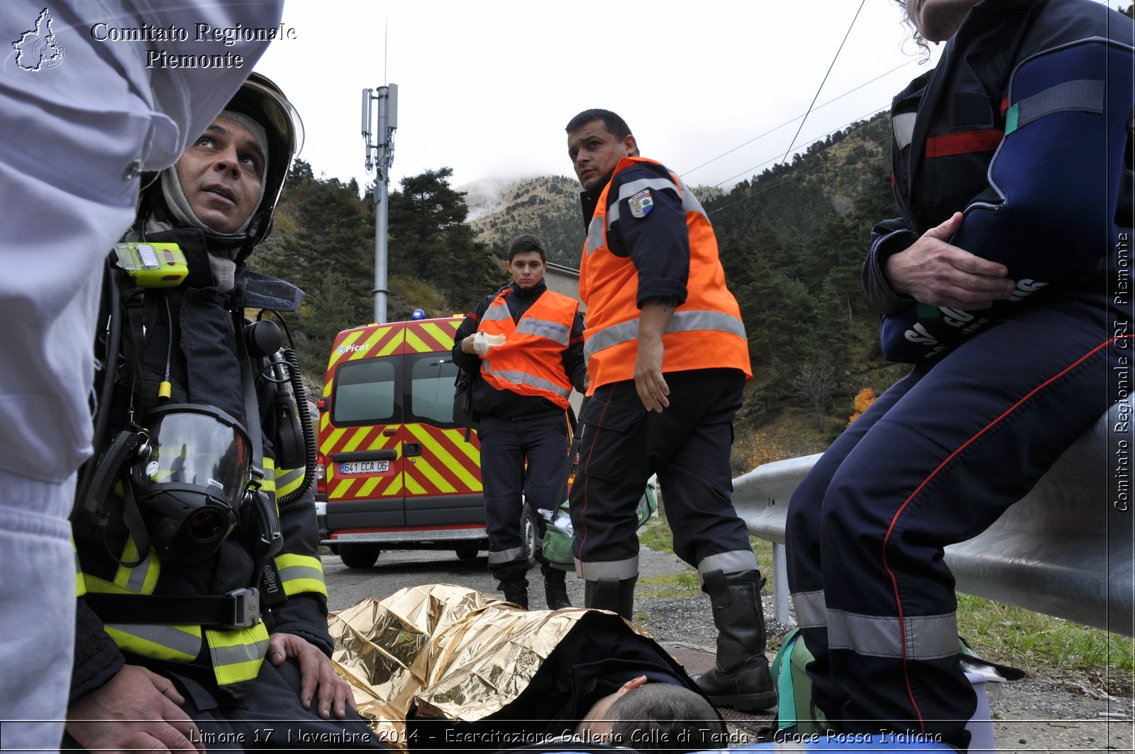 Limone 17 Novembre 2014 - Esercitazione Galleria Colle di Tenda - Croce Rossa Italiana- Comitato Regionale del Piemonte