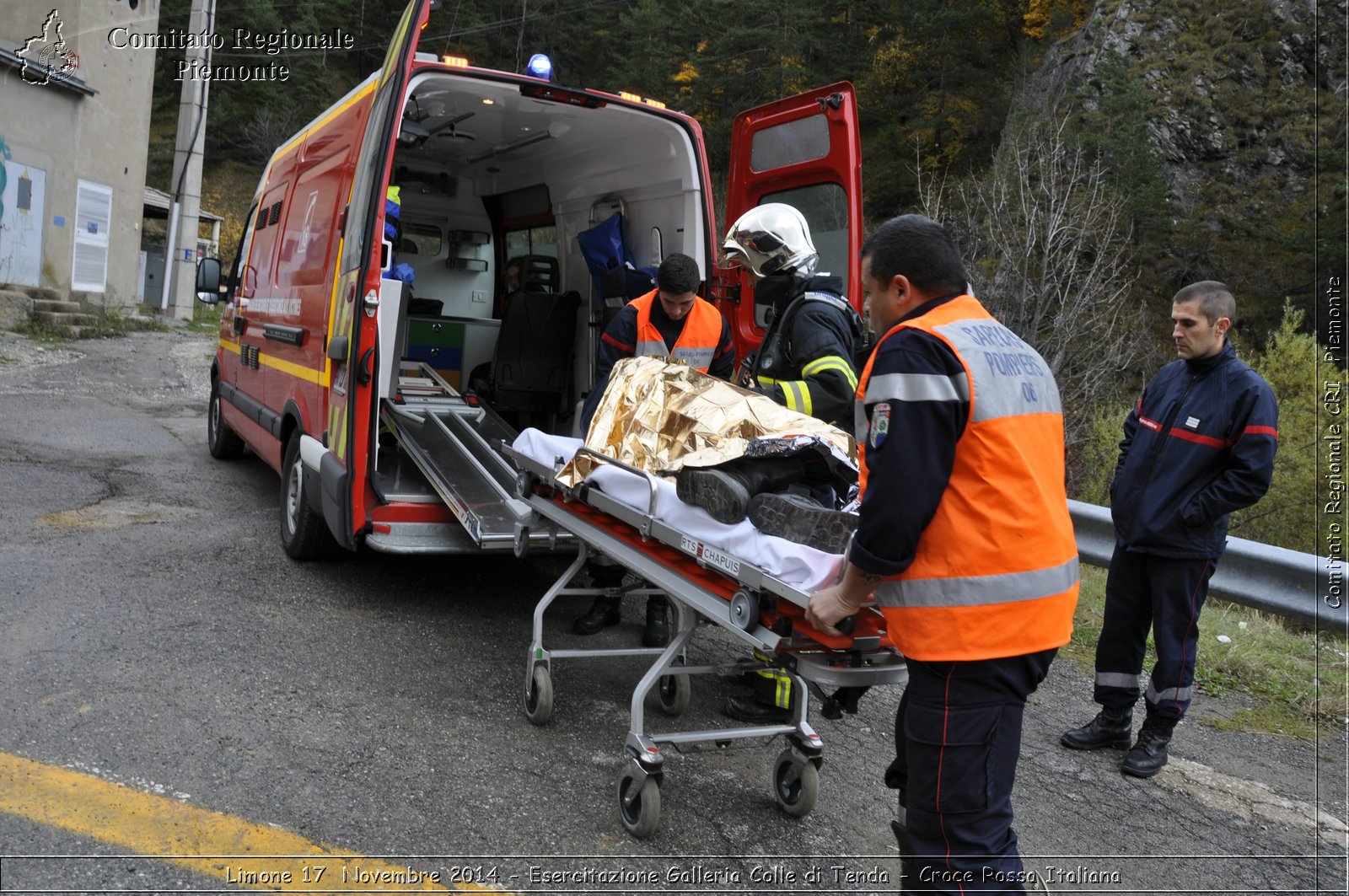 Limone 17 Novembre 2014 - Esercitazione Galleria Colle di Tenda - Croce Rossa Italiana- Comitato Regionale del Piemonte