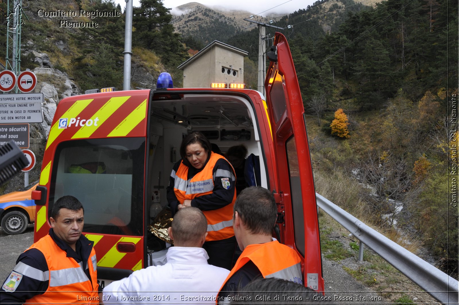 Limone 17 Novembre 2014 - Esercitazione Galleria Colle di Tenda - Croce Rossa Italiana- Comitato Regionale del Piemonte