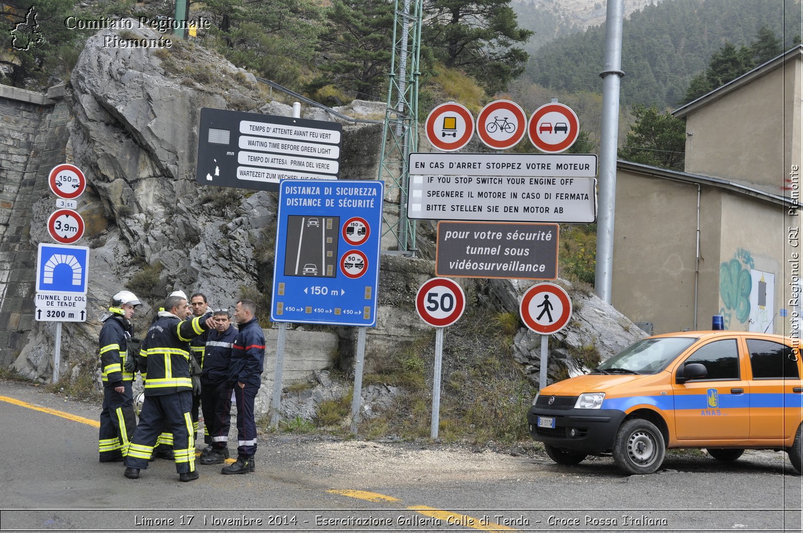 Limone 17 Novembre 2014 - Esercitazione Galleria Colle di Tenda - Croce Rossa Italiana- Comitato Regionale del Piemonte