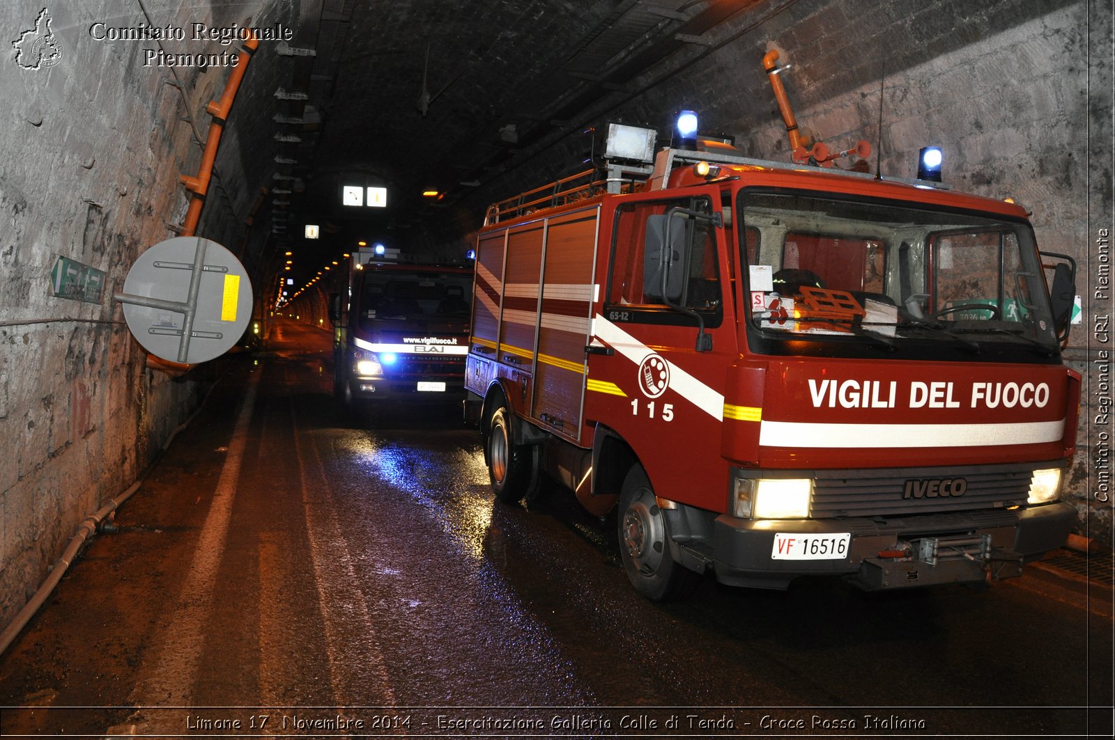 Limone 17 Novembre 2014 - Esercitazione Galleria Colle di Tenda - Croce Rossa Italiana- Comitato Regionale del Piemonte