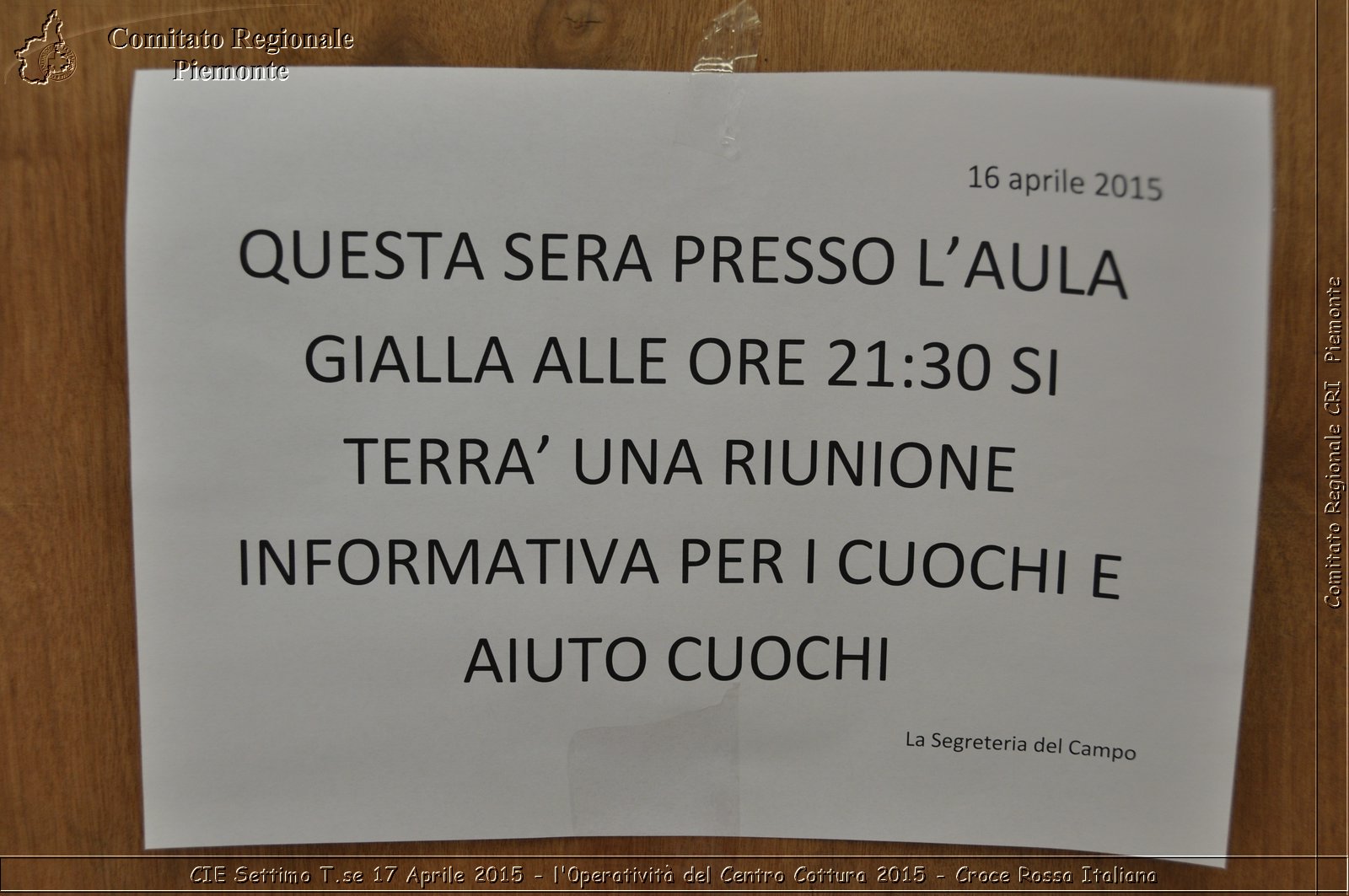 CIE Settimo T.se 17 Aprile 2015 - l'operativit del Centro Cottura 2015 - Croce Rossa Italiana- Comitato Regionale del Piemonte