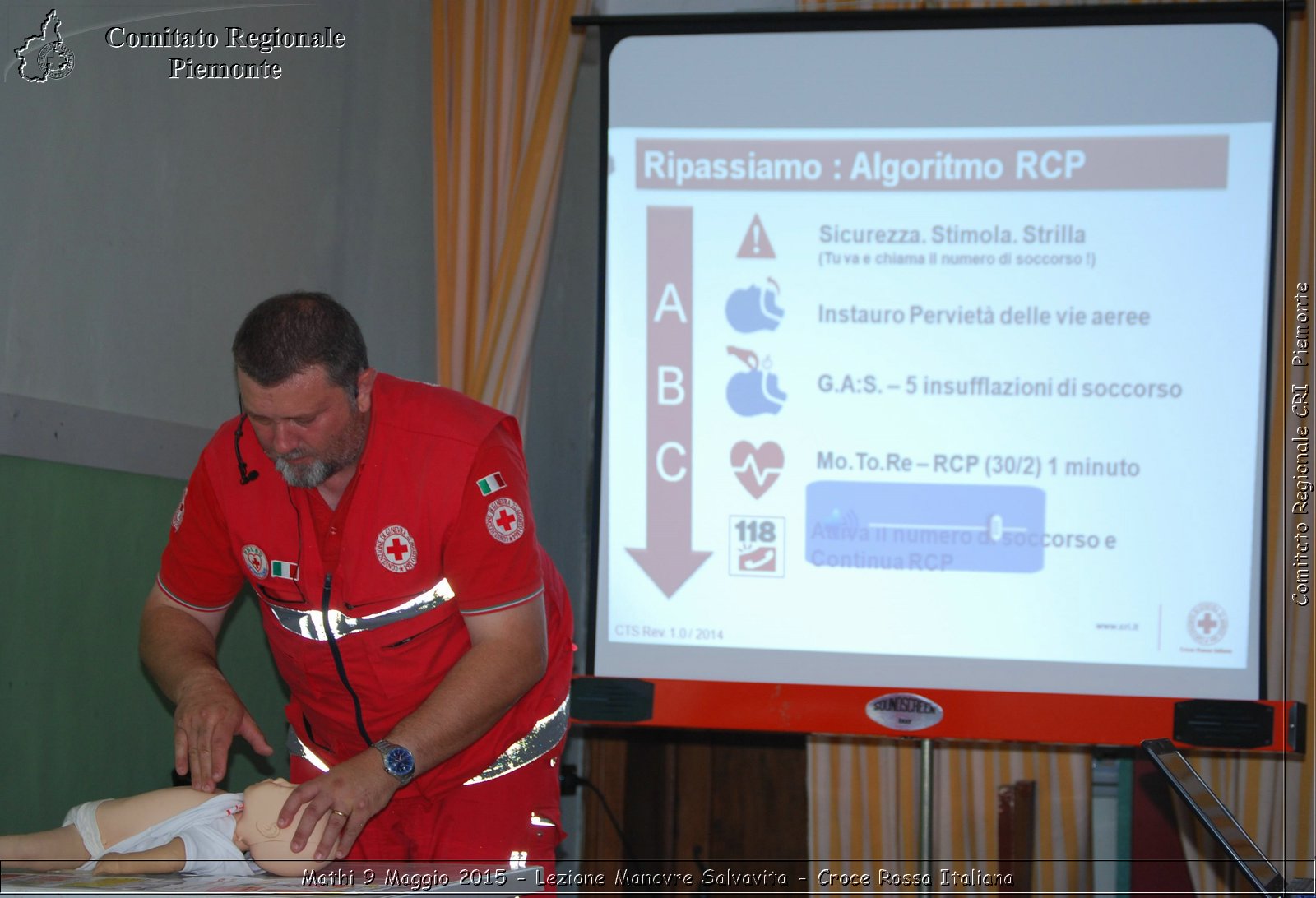 Mathi 9 Maggio 2015 - Lezione Manovre Salvavita - Croce Rossa Italiana- Comitato Regionale del Piemonte