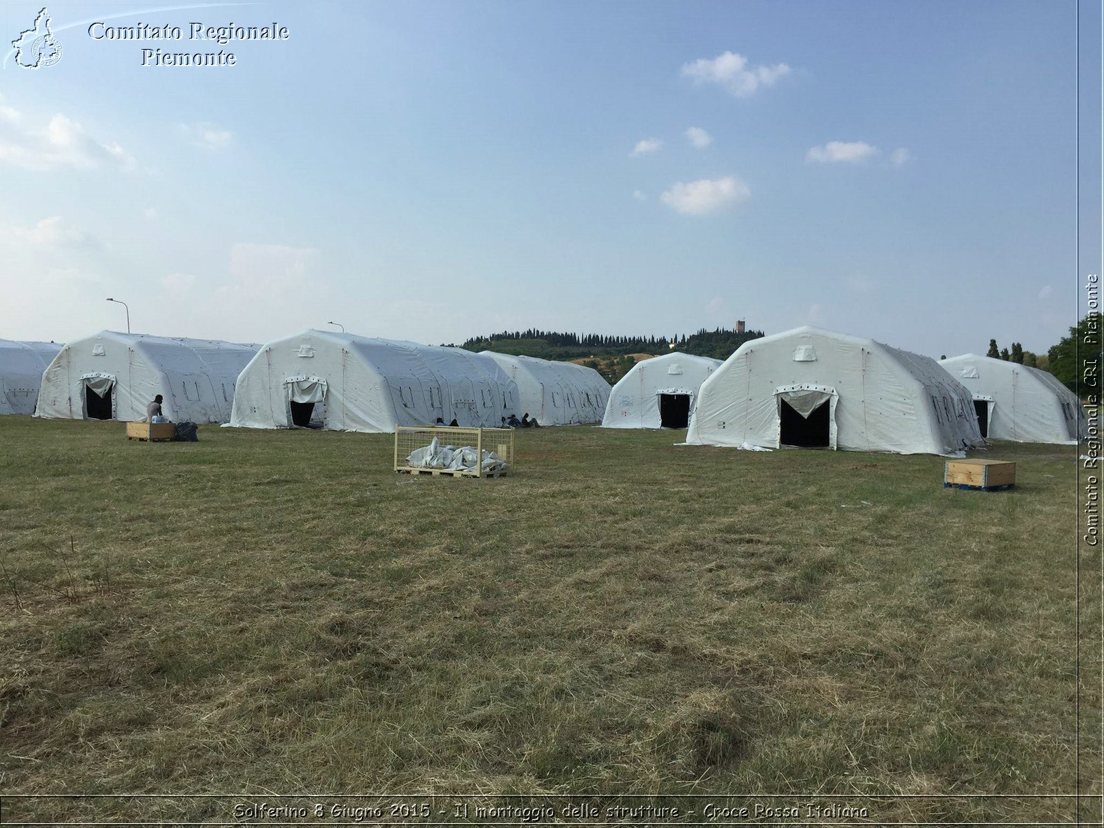 Solferino 8 Giugno 2015 - Il montaggio delle strutture - Croce Rossa Italiana- Comitato Regionale del Piemonte