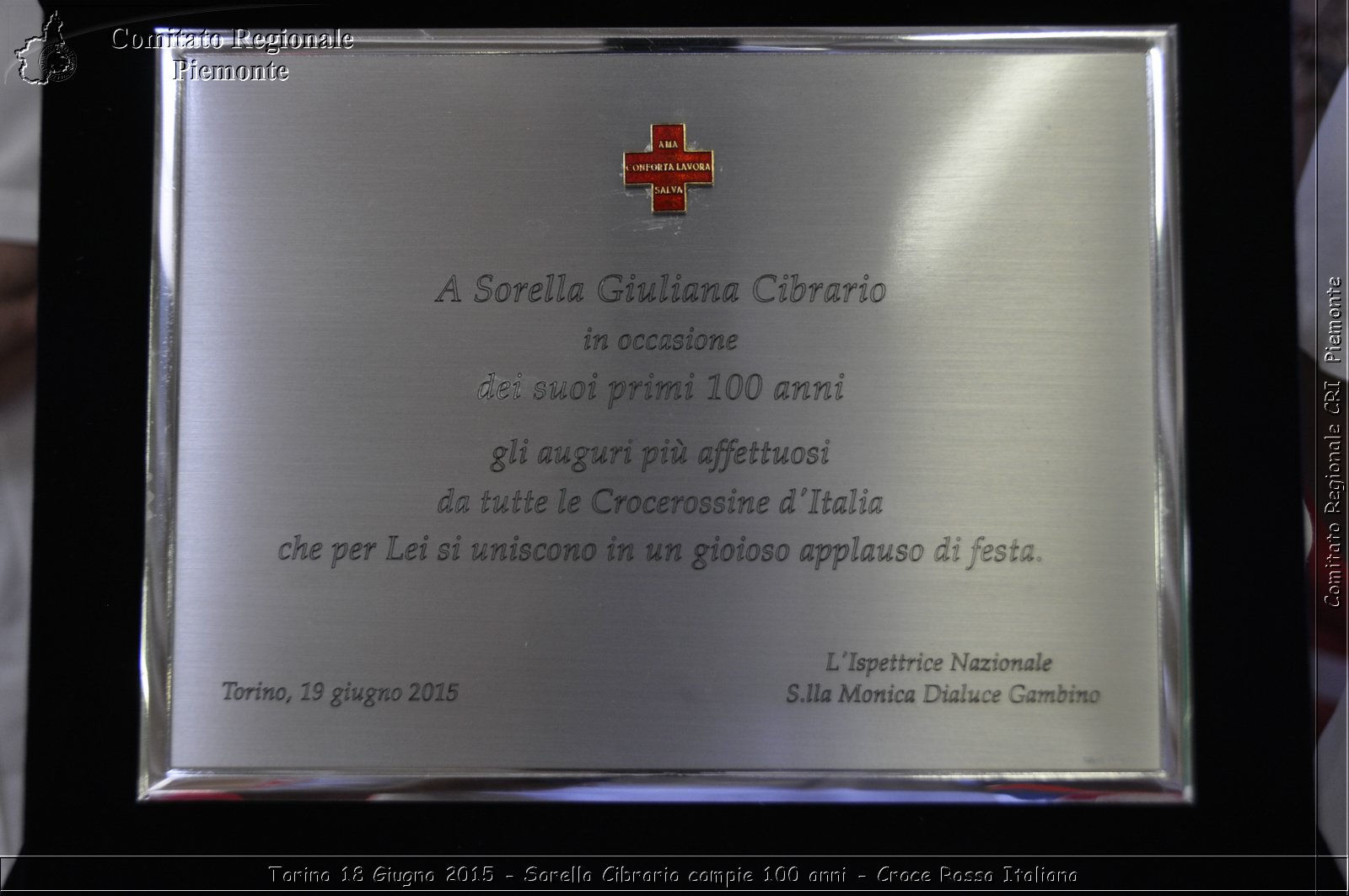 Torino 18 Giugno 2015 - Sorella Cibrario compie 100 anni - Croce Rossa Italiana- Comitato Regionale del Piemonte