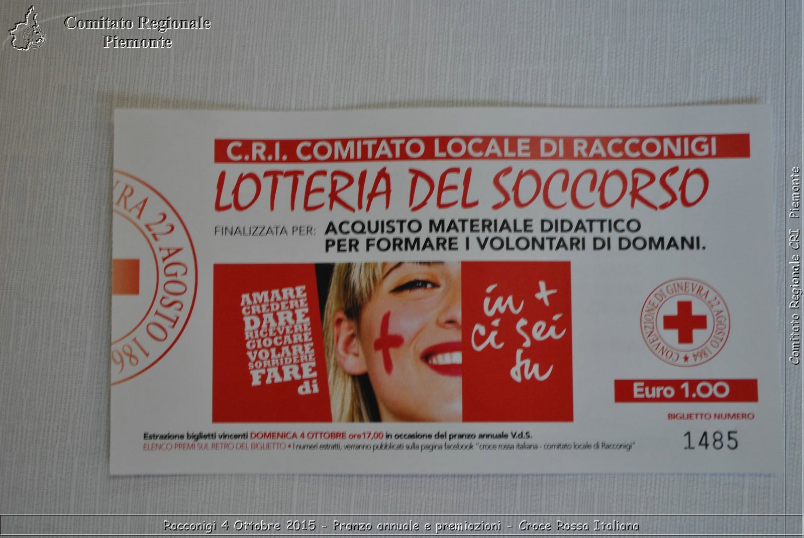 Racconigi 4 Ottobre 2015 - Pranzo annuale e premiazioni - Croce Rossa Italiana- Comitato Regionale del Piemonte