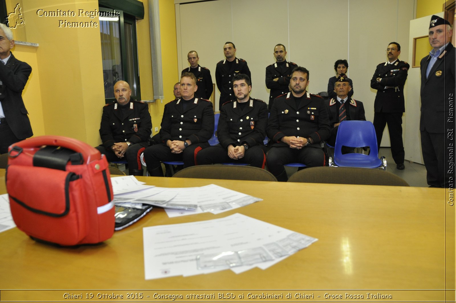 Chieri 19 Ottobre 2015 - Consegna attestati BLSD ai Carabinieri di Chieri - Croce Rossa Italiana- Comitato Regionale del Piemonte