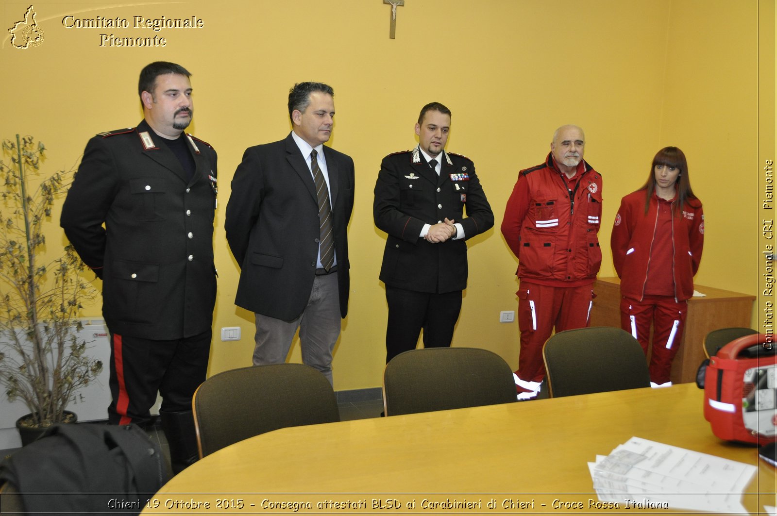 Chieri 19 Ottobre 2015 - Consegna attestati BLSD ai Carabinieri di Chieri - Croce Rossa Italiana- Comitato Regionale del Piemonte