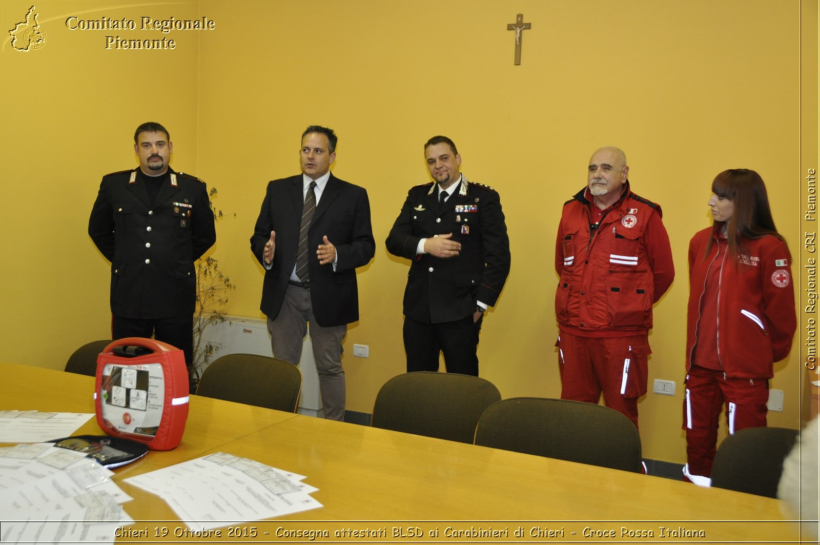 Chieri 19 Ottobre 2015 - Consegna attestati BLSD ai Carabinieri di Chieri - Croce Rossa Italiana- Comitato Regionale del Piemonte