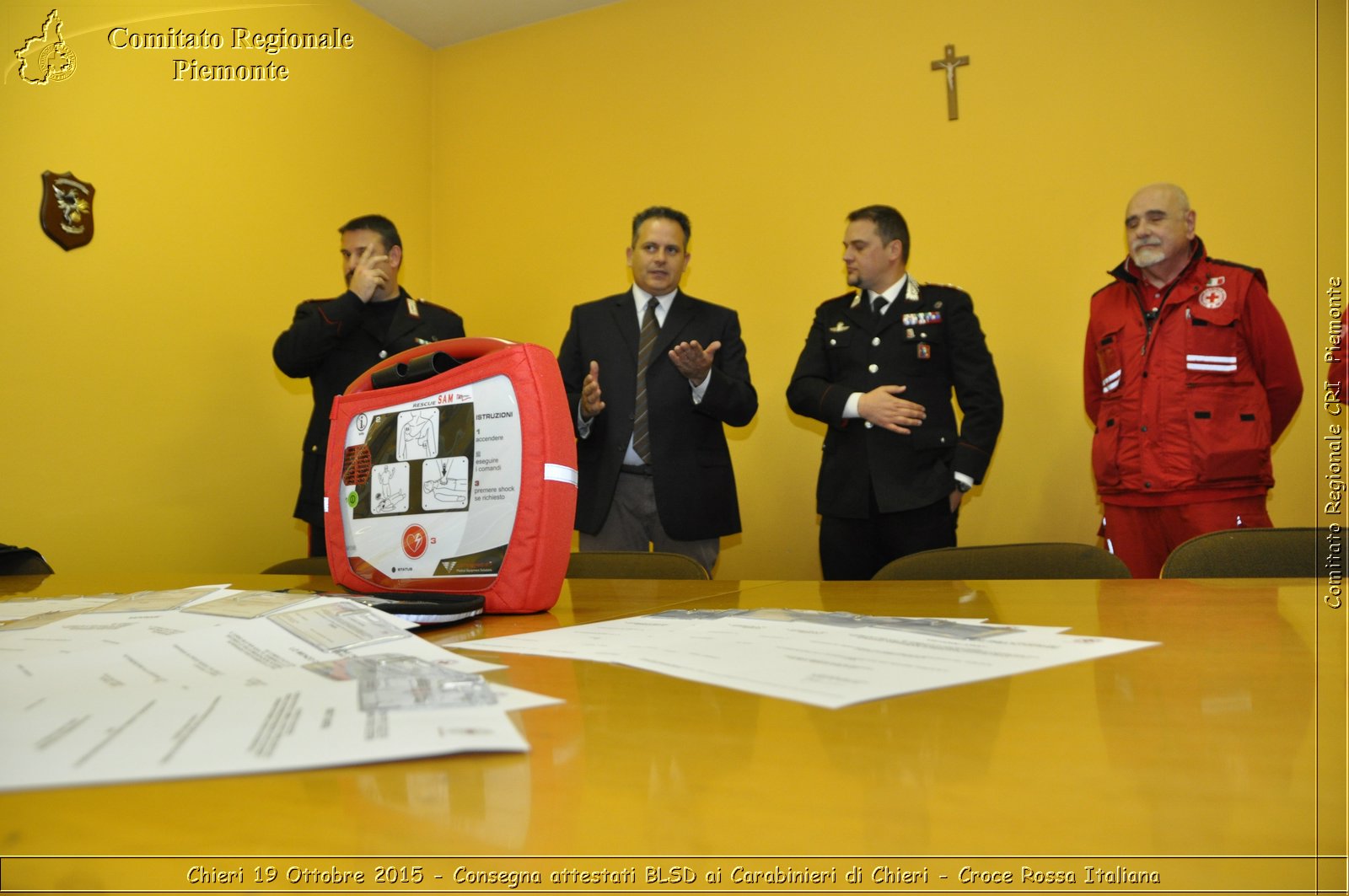 Chieri 19 Ottobre 2015 - Consegna attestati BLSD ai Carabinieri di Chieri - Croce Rossa Italiana- Comitato Regionale del Piemonte