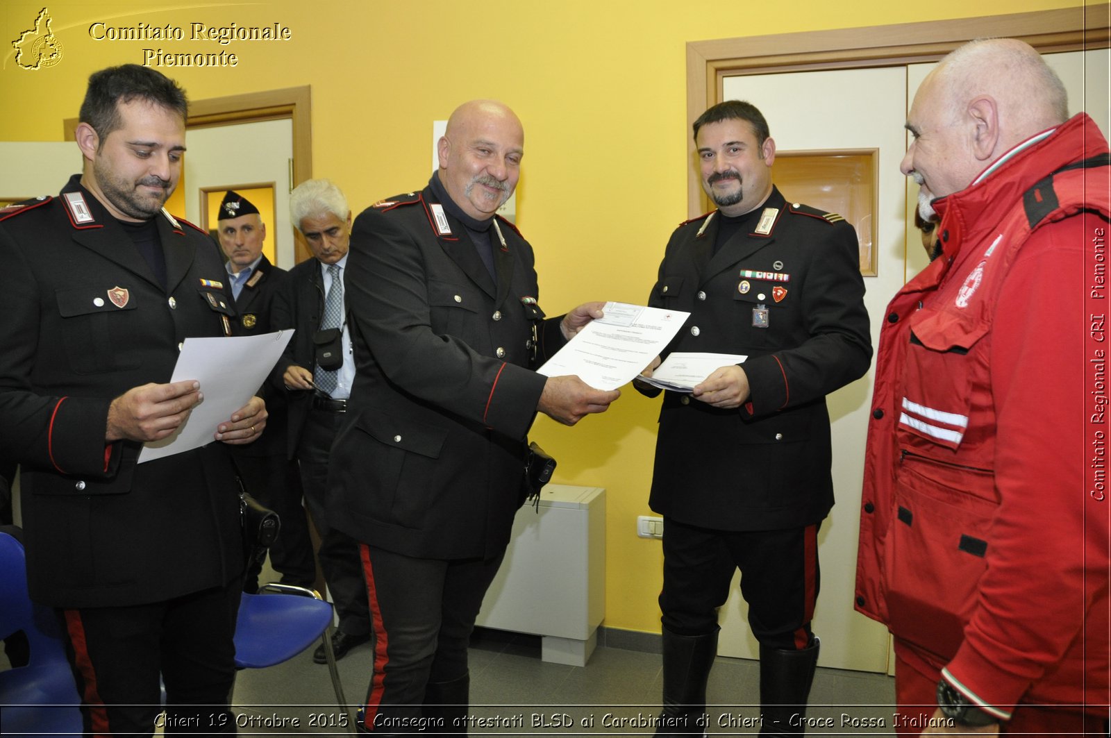 Chieri 19 Ottobre 2015 - Consegna attestati BLSD ai Carabinieri di Chieri - Croce Rossa Italiana- Comitato Regionale del Piemonte