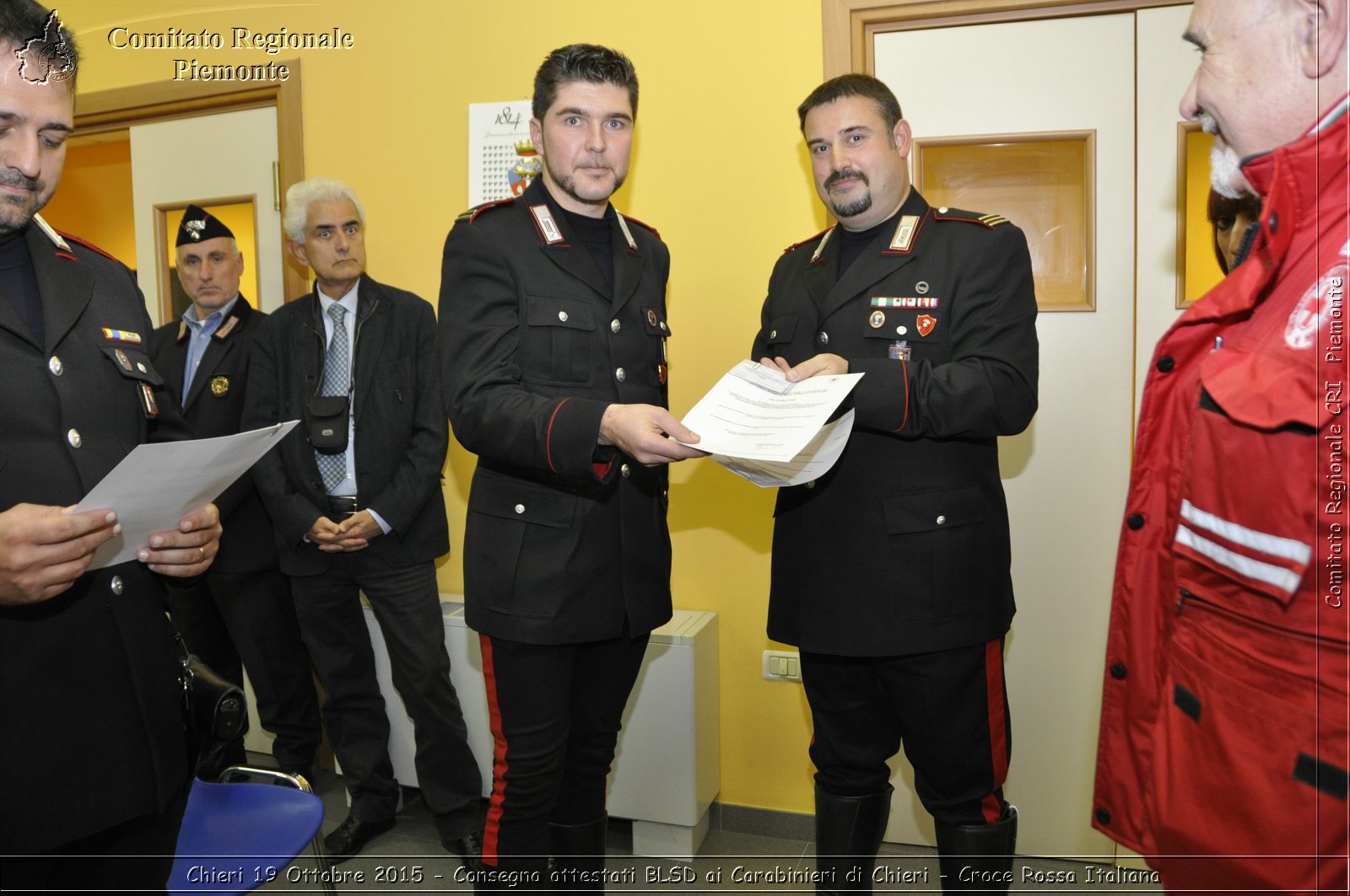 Chieri 19 Ottobre 2015 - Consegna attestati BLSD ai Carabinieri di Chieri - Croce Rossa Italiana- Comitato Regionale del Piemonte