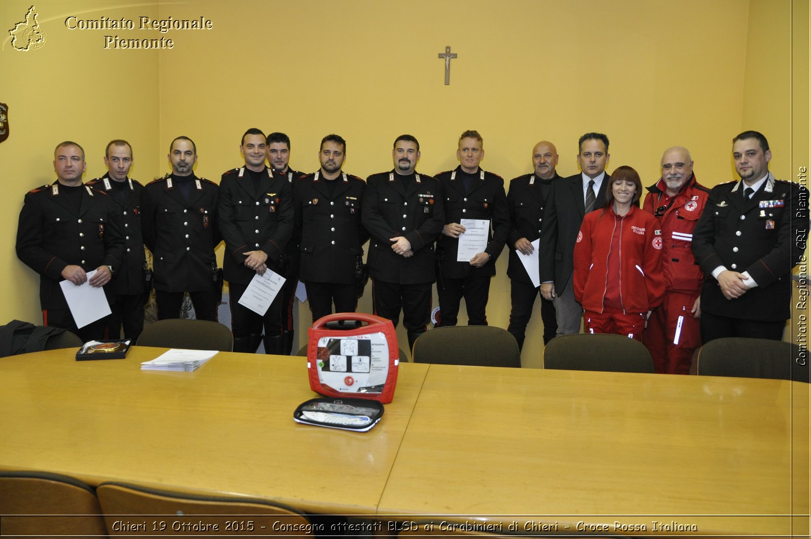 Chieri 19 Ottobre 2015 - Consegna attestati BLSD ai Carabinieri di Chieri - Croce Rossa Italiana- Comitato Regionale del Piemonte