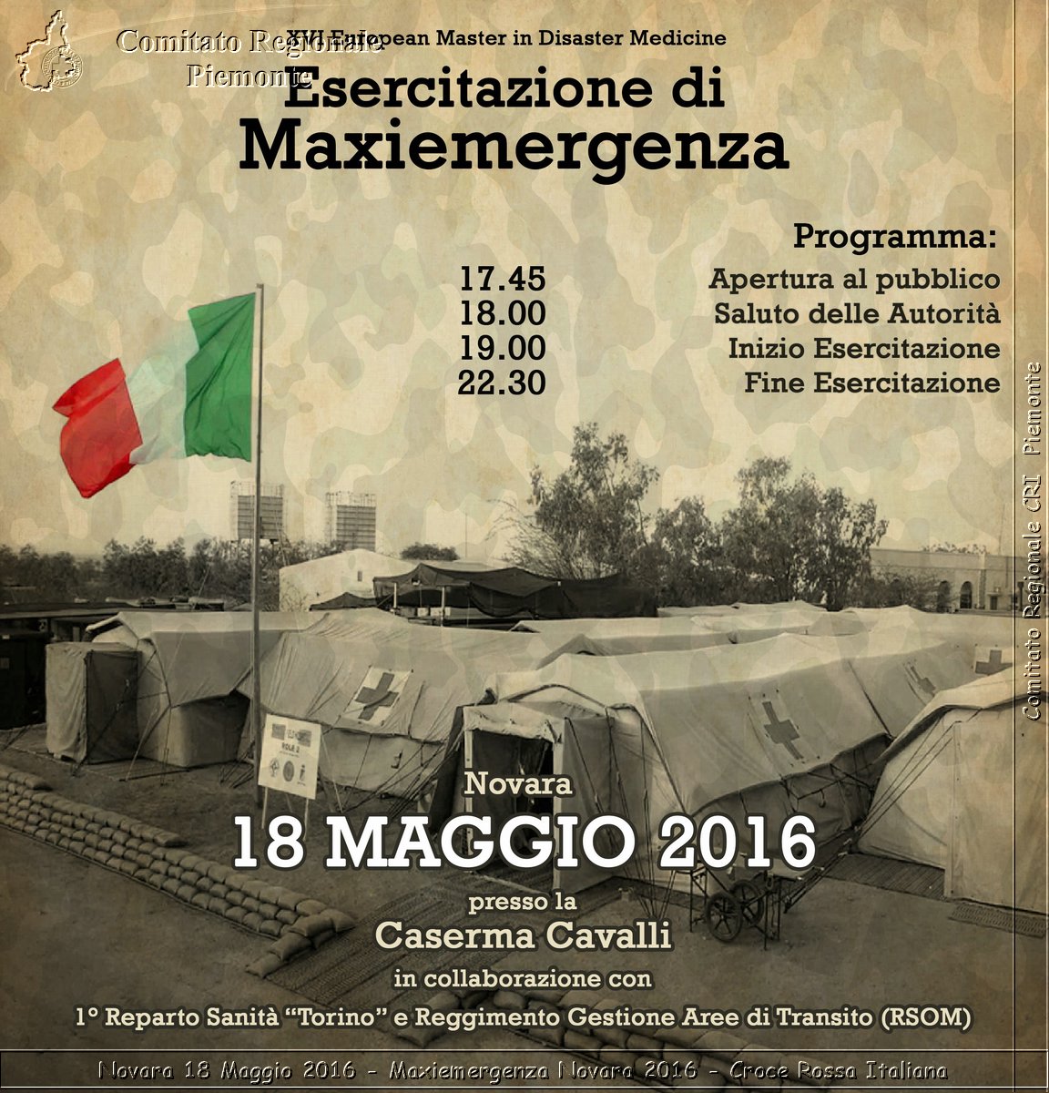 Novara 18 Maggio 2016 - Maxiemergenza Novara 2016 - Croce Rossa Italiana- Comitato Regionale del Piemonte