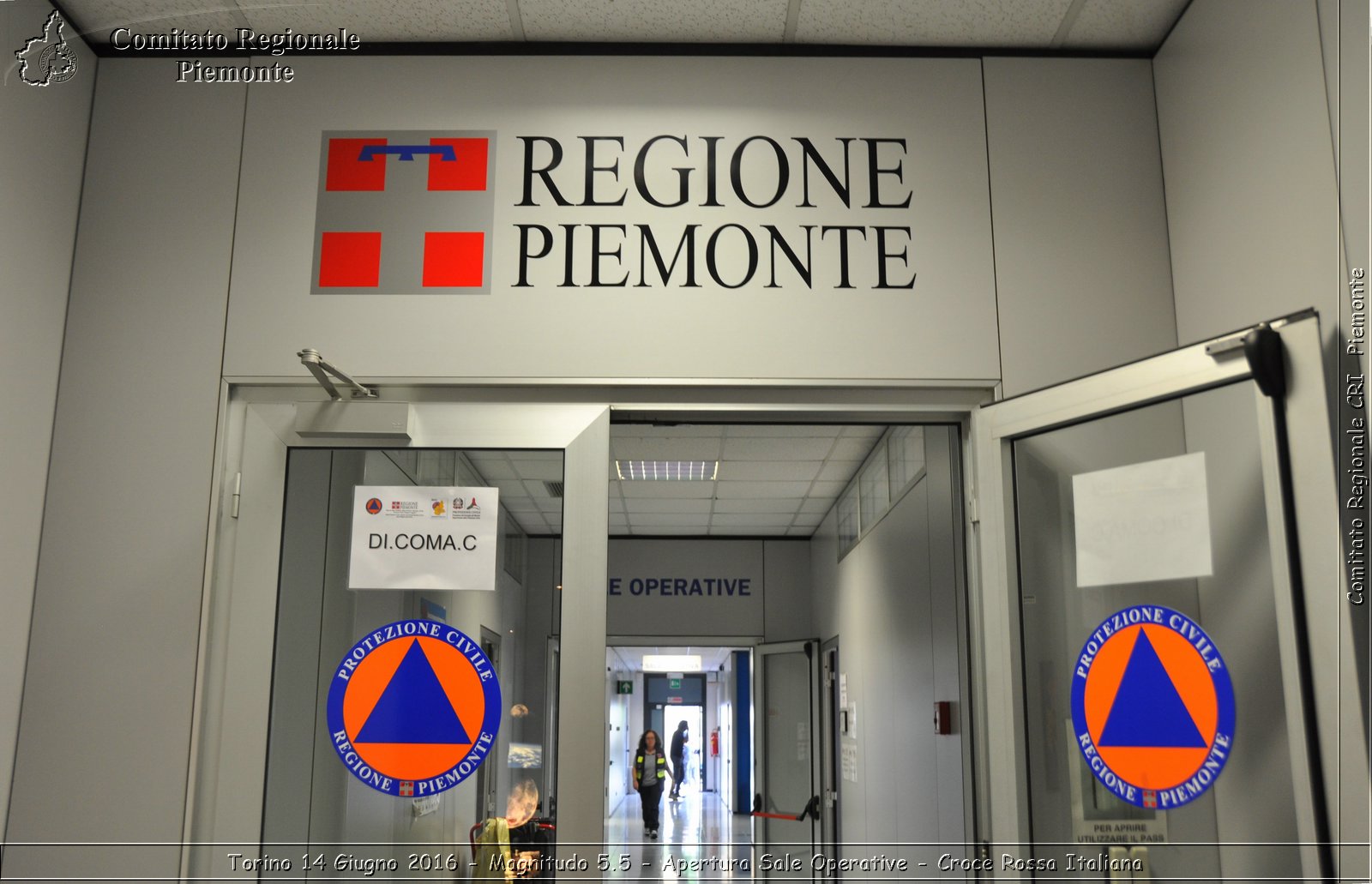 Torino 14 Giugno 2016 - Magnitudo 5.5 - Apertura Sale Operative - Croce Rossa Italiana- Comitato Regionale del Piemonte