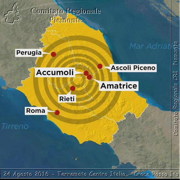 Rieti 24 Agosto 2016 - Terremoto Centro Italia- Croce Rossa Italiana- Comitato Regionale del Piemonte