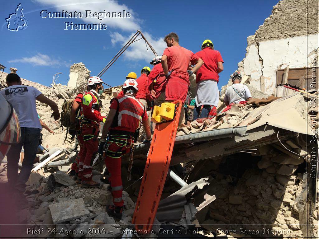 Rieti 24 Agosto 2016 - Terremoto Centro Italia- Croce Rossa Italiana- Comitato Regionale del Piemonte