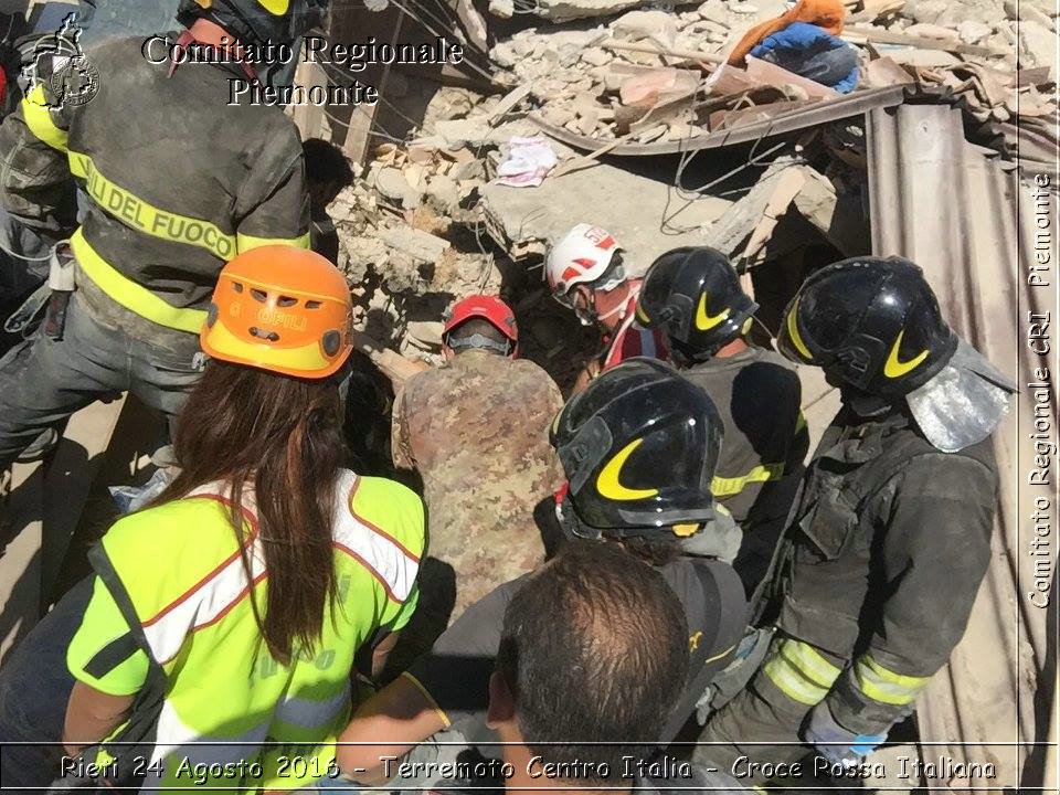 Rieti 24 Agosto 2016 - Terremoto Centro Italia- Croce Rossa Italiana- Comitato Regionale del Piemonte