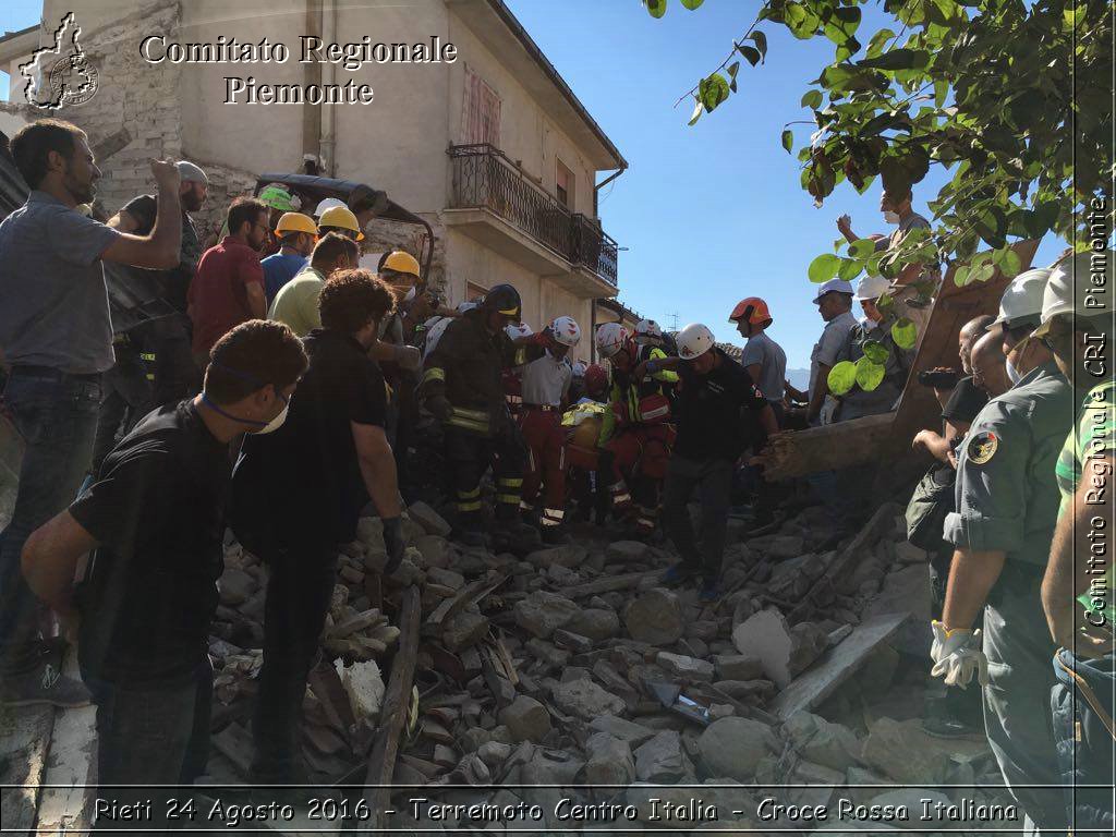 Rieti 24 Agosto 2016 - Terremoto Centro Italia- Croce Rossa Italiana- Comitato Regionale del Piemonte