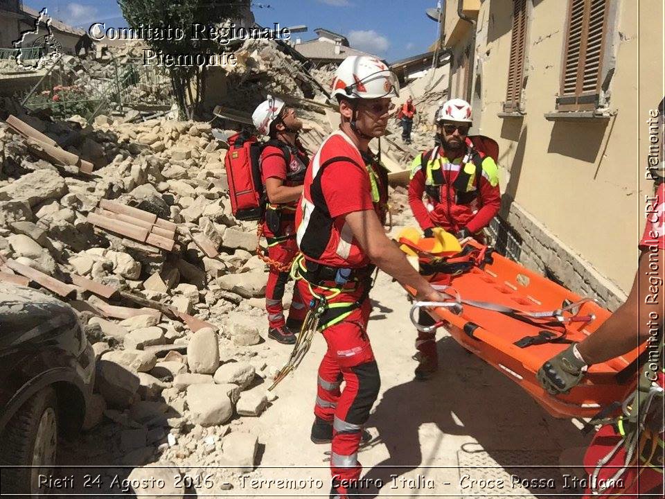 Rieti 24 Agosto 2016 - Terremoto Centro Italia- Croce Rossa Italiana- Comitato Regionale del Piemonte