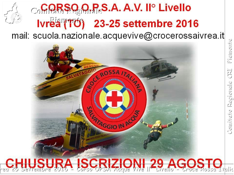 Ivrea 25 Settembre 2016 - Corso OPSA Acque Vive II Livello - Croce Rossa Italiana- Comitato Regionale del Piemonte