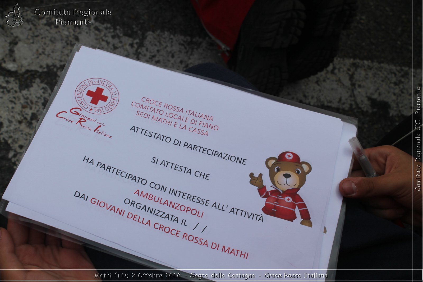 Mathi (TO) 2 Ottobre 2016 - Sagra della Castagna - Croce Rossa Italiana- Comitato Regionale del Piemonte