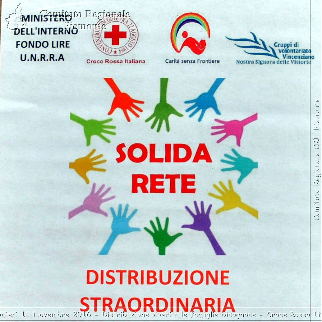 Moncalieri 11 Novembre 2016 - Distribuzione viveri alle famiglie bisognose - Croce Rossa Italiana- Comitato Regionale del Piemonte