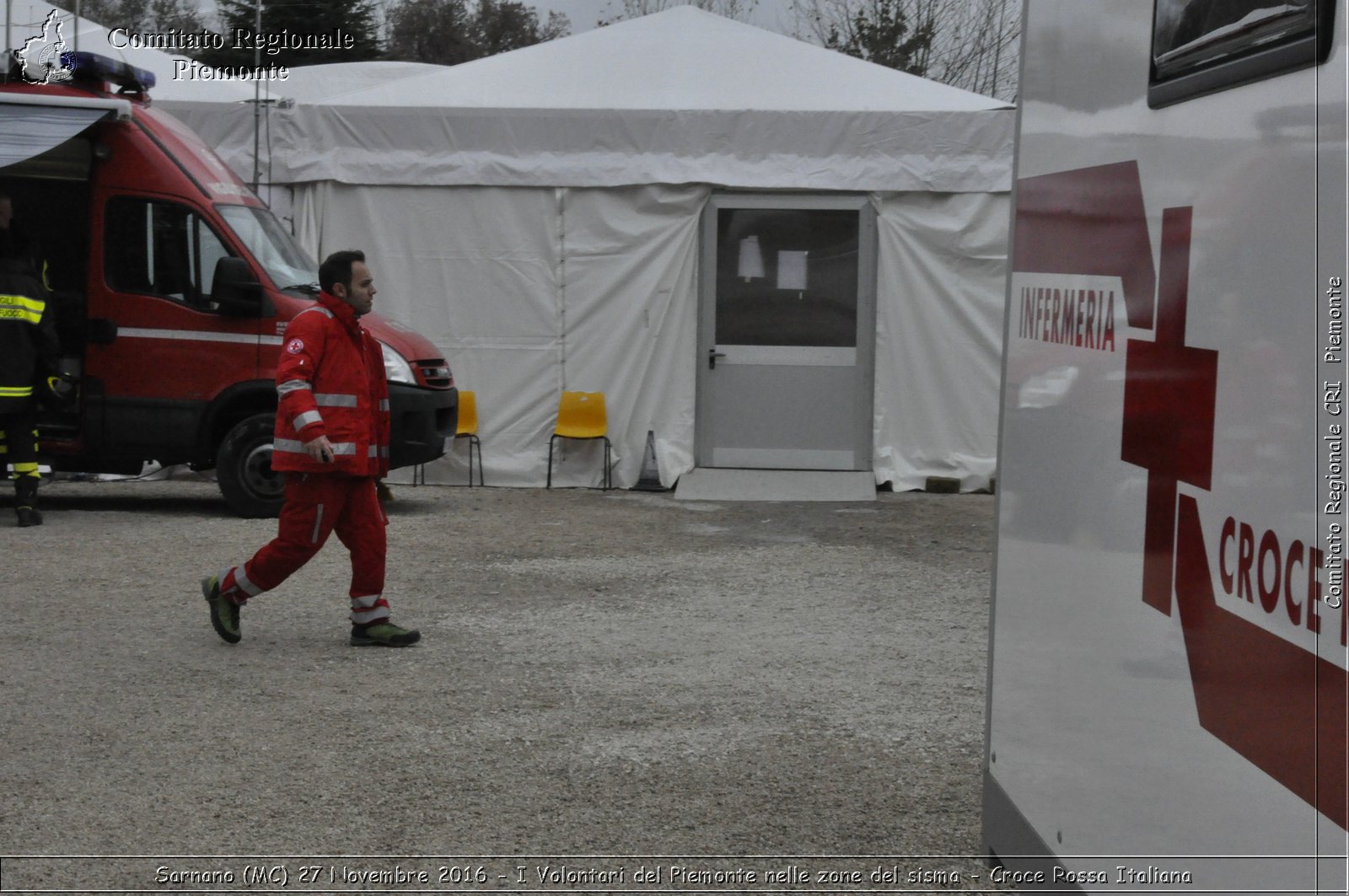 Sarnano (MC) 27 Novembre 2016 - I Volontari del Piemonte nelle zone del sisma - Croce Rossa Italiana- Comitato Regionale del Piemonte