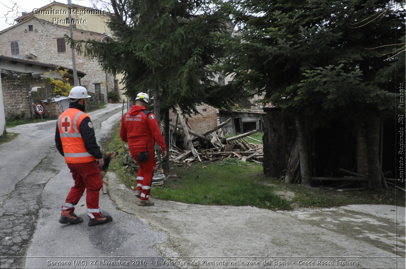 Sarnano (MC) 27 Novembre 2016 - I Volontari del Piemonte nelle zone del sisma - Croce Rossa Italiana- Comitato Regionale del Piemonte