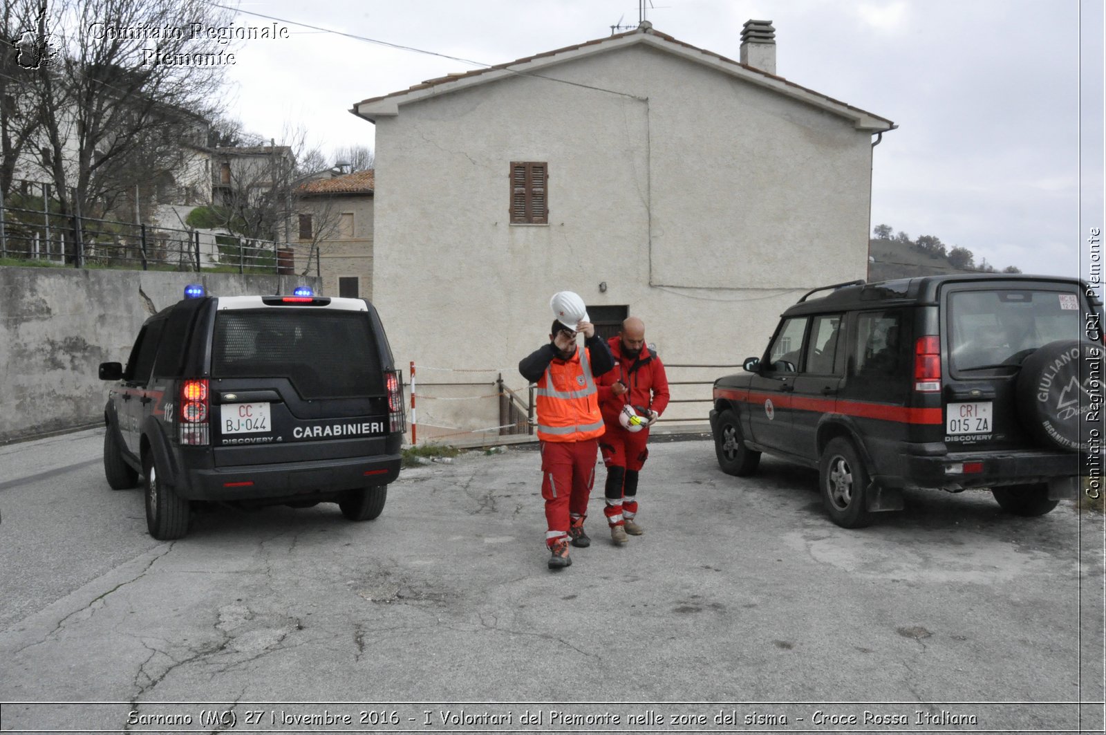 Sarnano (MC) 27 Novembre 2016 - I Volontari del Piemonte nelle zone del sisma - Croce Rossa Italiana- Comitato Regionale del Piemonte