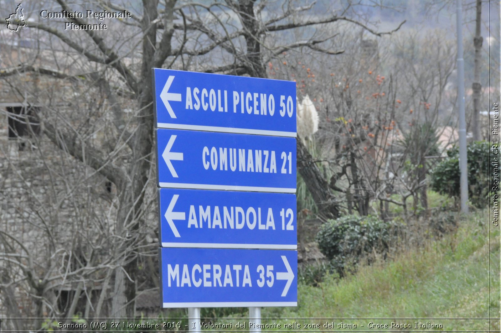 Sarnano (MC) 27 Novembre 2016 - I Volontari del Piemonte nelle zone del sisma - Croce Rossa Italiana- Comitato Regionale del Piemonte