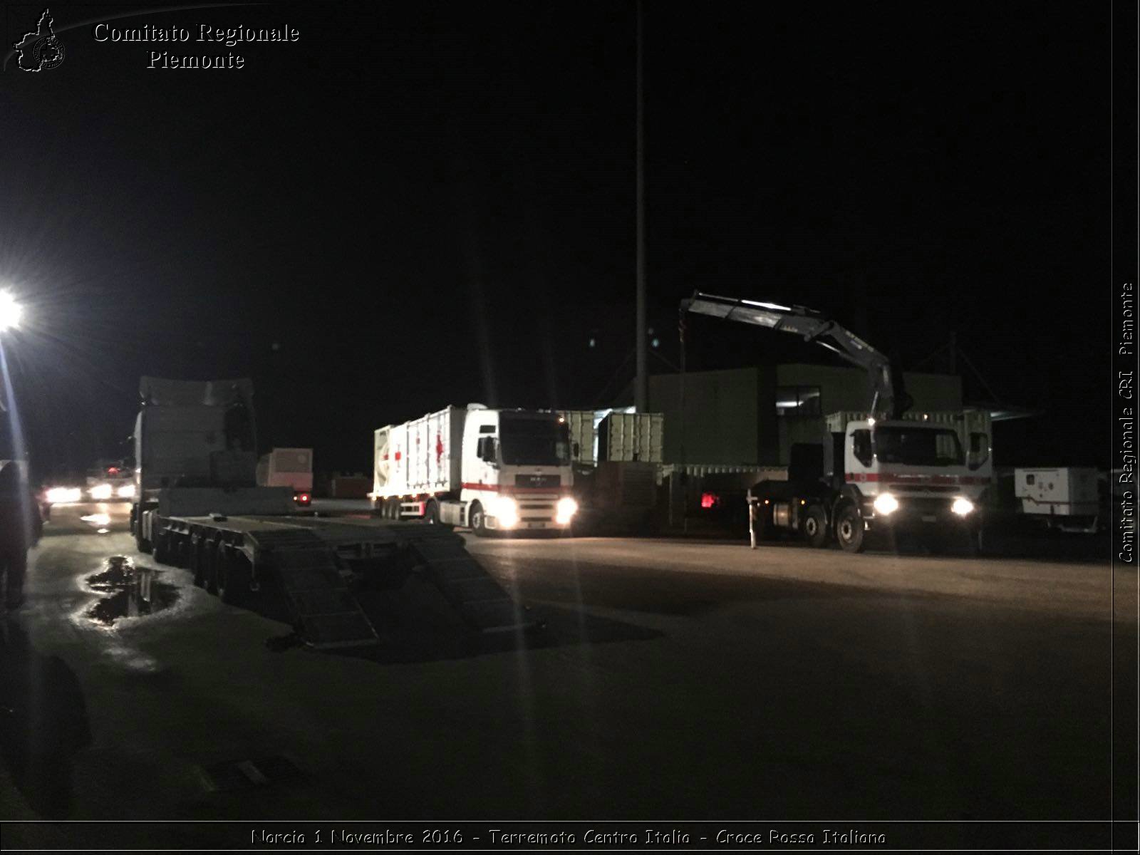 Norcia 1 Novembre 2016 - Terremoto Centro Italia - Croce Rossa Italiana- Comitato Regionale del Piemonte