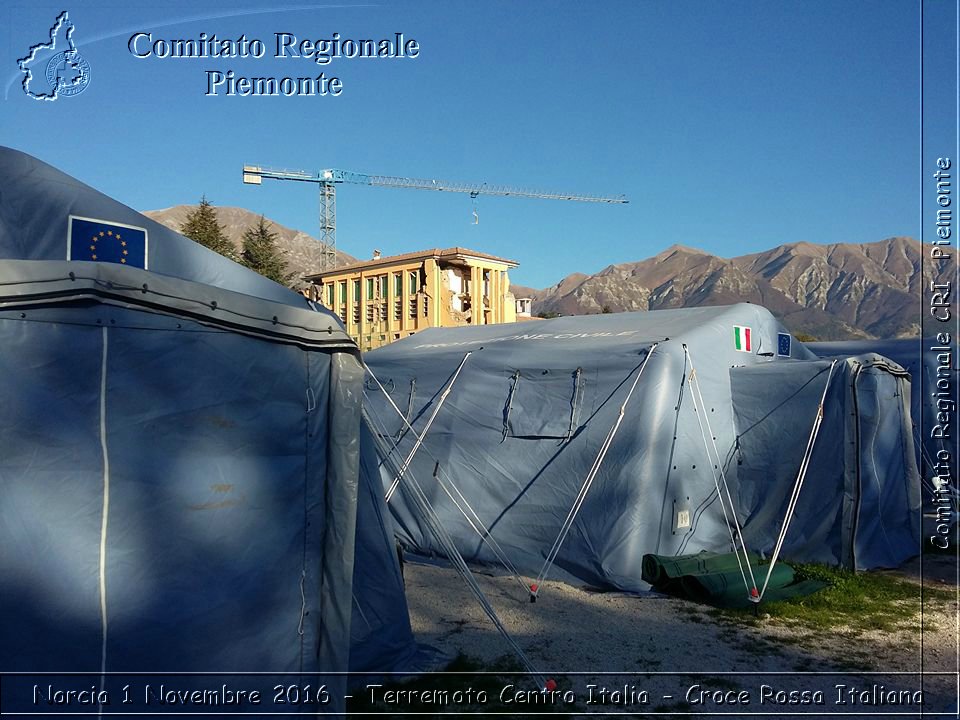 Norcia 1 Novembre 2016 - Terremoto Centro Italia - Croce Rossa Italiana- Comitato Regionale del Piemonte