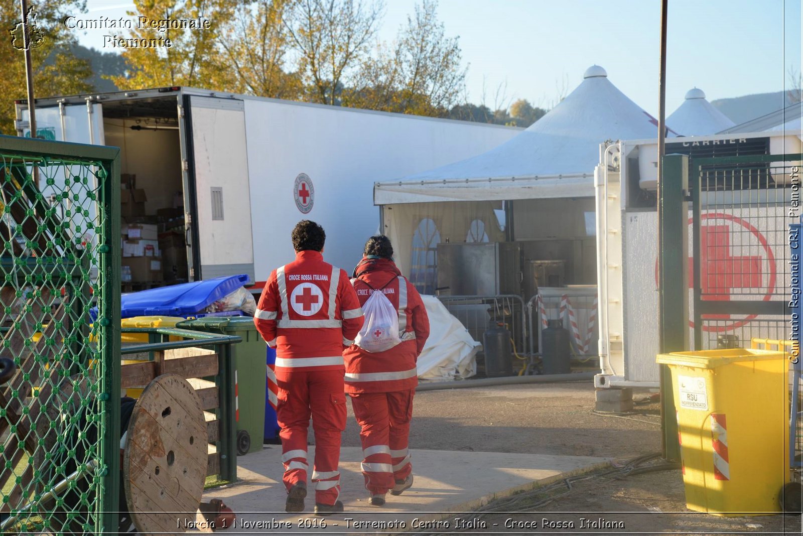 Norcia 1 Novembre 2016 - Terremoto Centro Italia - Croce Rossa Italiana- Comitato Regionale del Piemonte