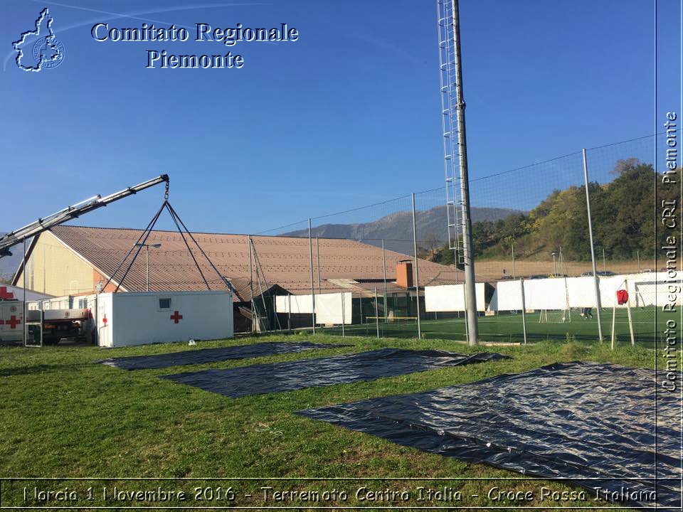 Norcia 1 Novembre 2016 - Terremoto Centro Italia - Croce Rossa Italiana- Comitato Regionale del Piemonte