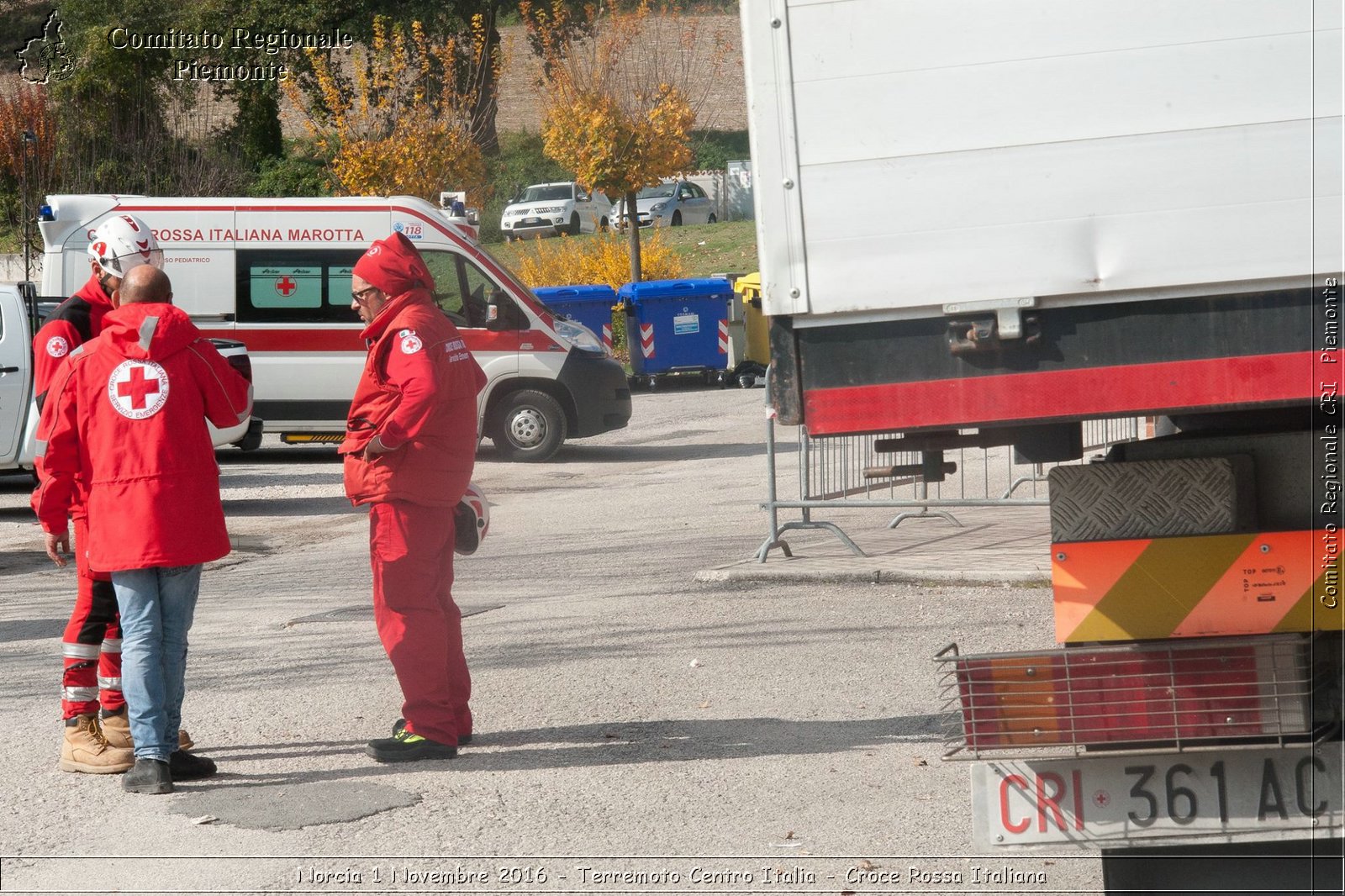 Norcia 1 Novembre 2016 - Terremoto Centro Italia - Croce Rossa Italiana- Comitato Regionale del Piemonte