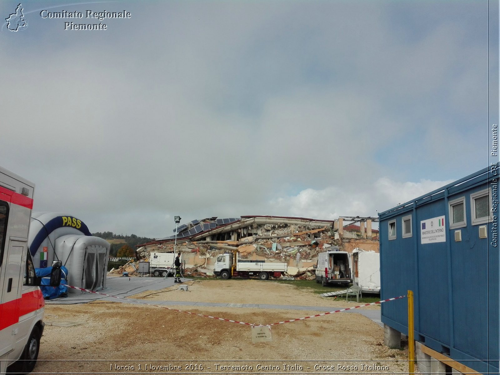 Norcia 1 Novembre 2016 - Terremoto Centro Italia - Croce Rossa Italiana- Comitato Regionale del Piemonte