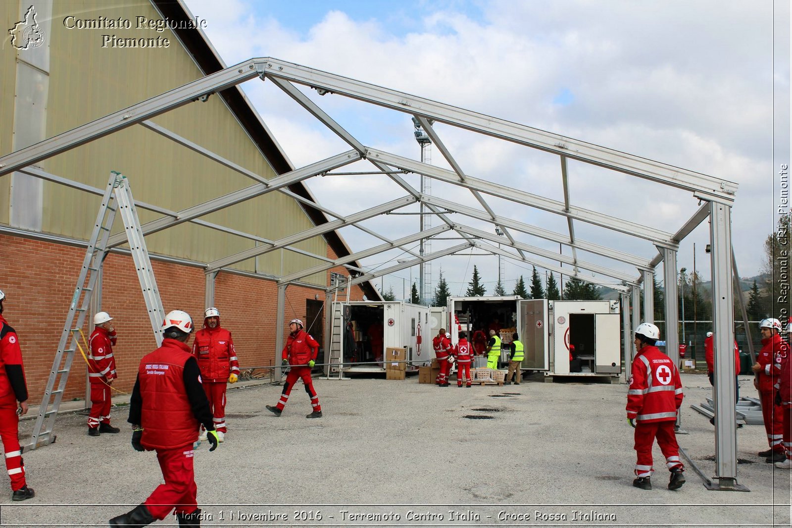 Norcia 1 Novembre 2016 - Terremoto Centro Italia - Croce Rossa Italiana- Comitato Regionale del Piemonte