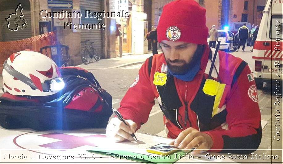 Norcia 1 Novembre 2016 - Terremoto Centro Italia - Croce Rossa Italiana- Comitato Regionale del Piemonte