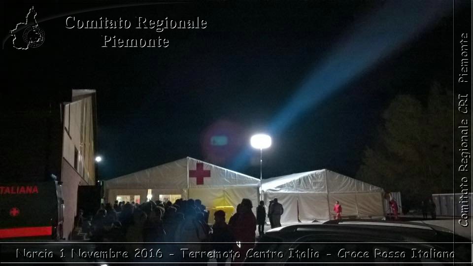 Norcia 1 Novembre 2016 - Terremoto Centro Italia - Croce Rossa Italiana- Comitato Regionale del Piemonte